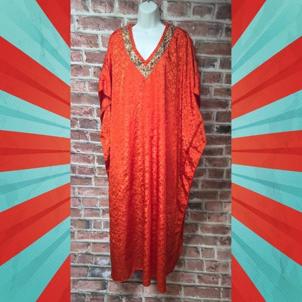 Details Floral Dress Free Size | Oversized Vintage Red Boho‎ Maxi